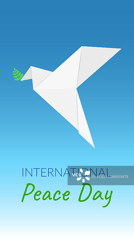 纸质白鸽与橄榄枝概念图片素材