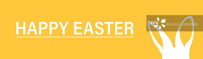 兔子耳朵黄色背景复活节图片素材