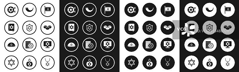 以色列国旗、大卫之星盾牌图片素材