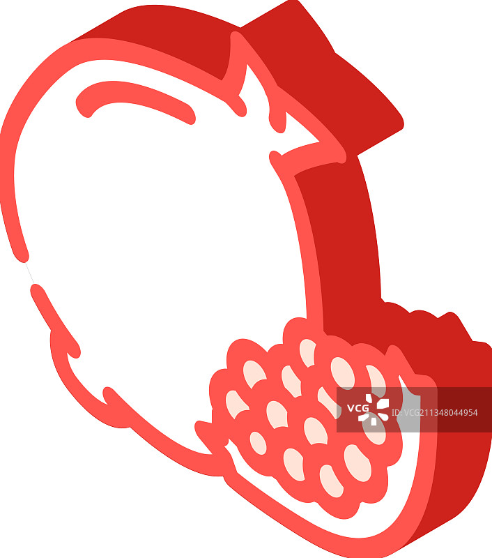 石榴水果2.5D图标图片素材