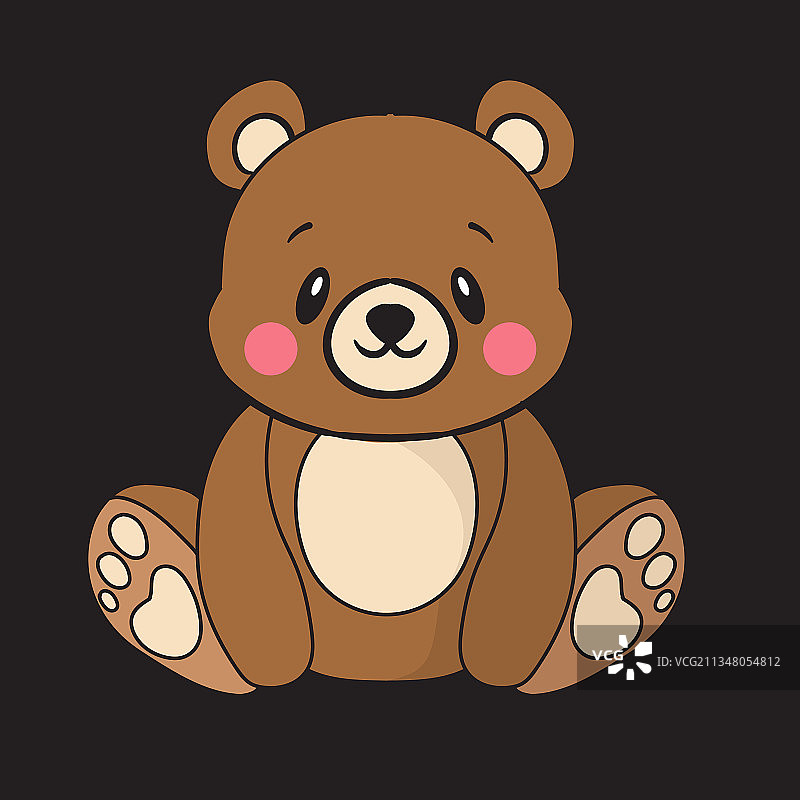 卡通可爱红脸小熊图片素材