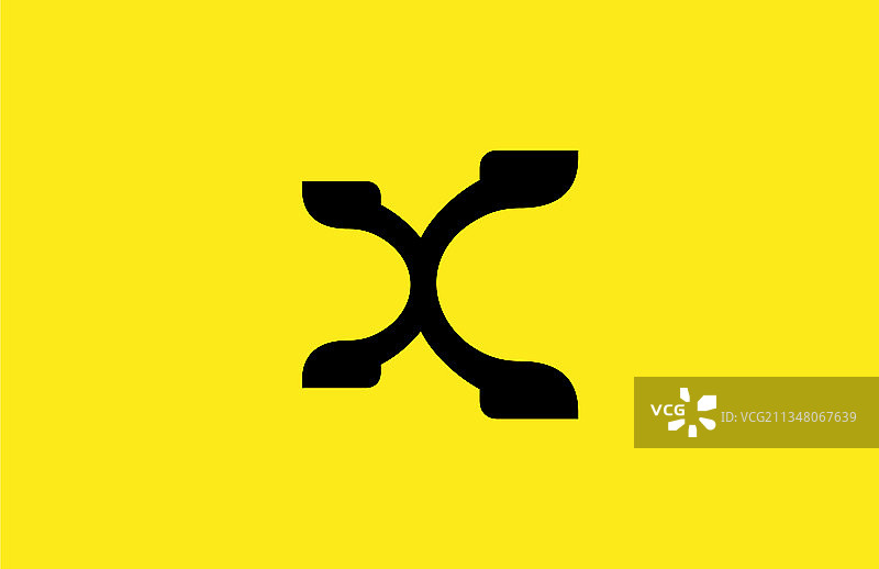 现代抽象简约X标志黄色背景图片素材