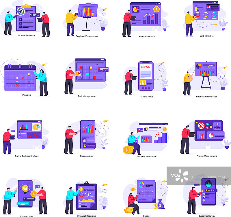 商务扁平风图案包图片素材