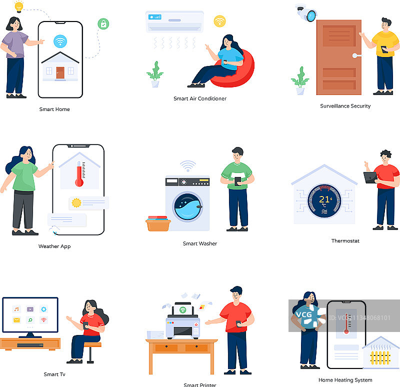 智能技术扁平化包图片素材