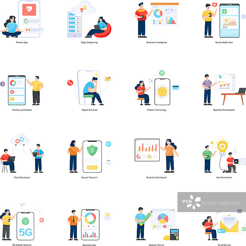 技术集成扁平风格包图片素材