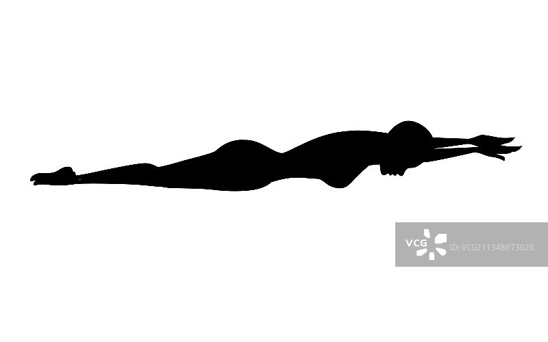 黑色剪影游泳衣女运动员图片素材