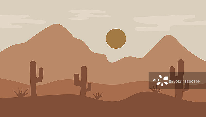 山脉和沙漠景色图片素材