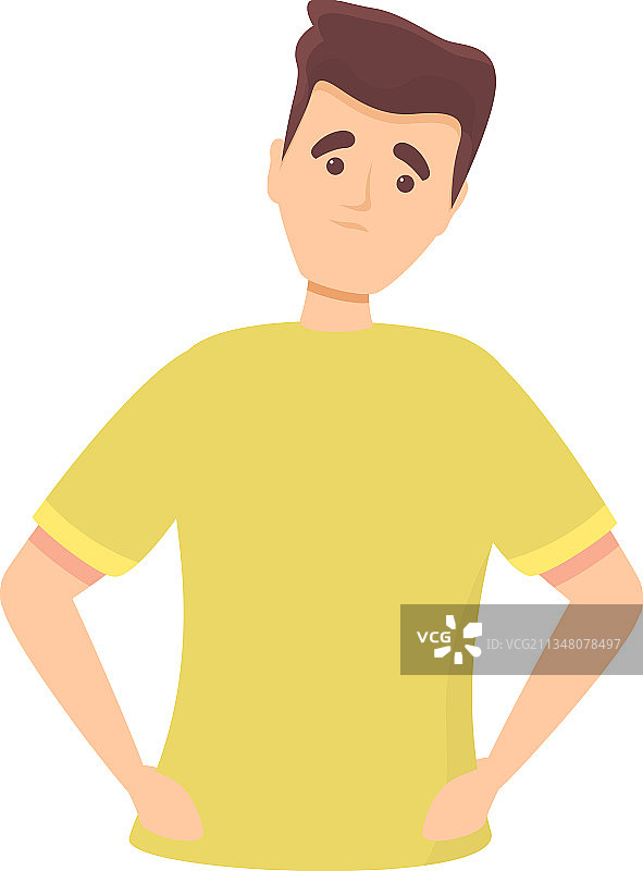 犹豫的男孩卡通图标与VUCA不确定性图片素材