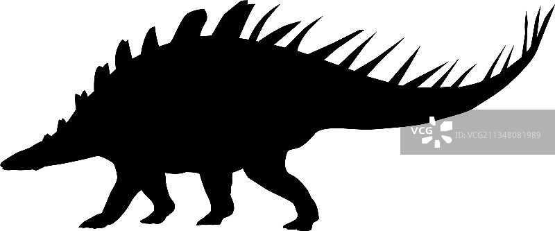 背上有尖刺的大恐龙轮廓图片素材