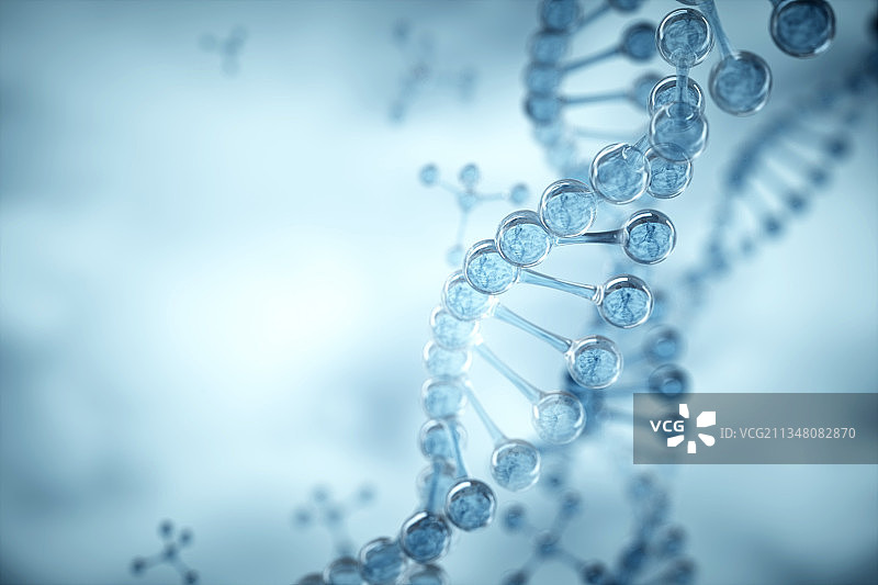 3D渲染的微观世界里的dna结构图片素材