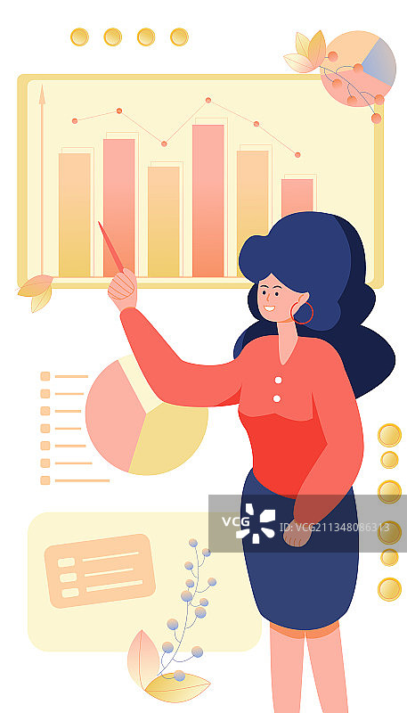 矢量金融人物插画竖版图片素材