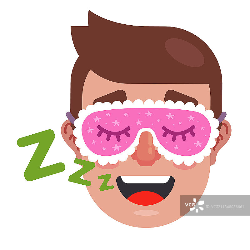 戴着睡眠眼罩打鼾的男人睡觉图片素材