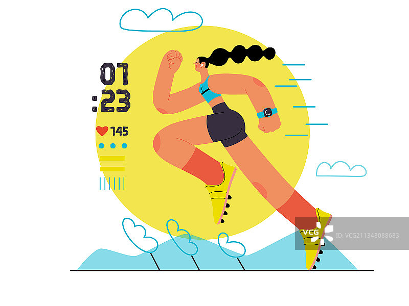 户外跑步锻炼的女性图片素材