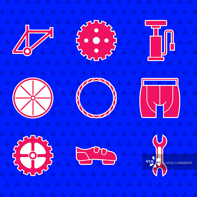 自行车车轮骑行鞋扳手套装图片素材