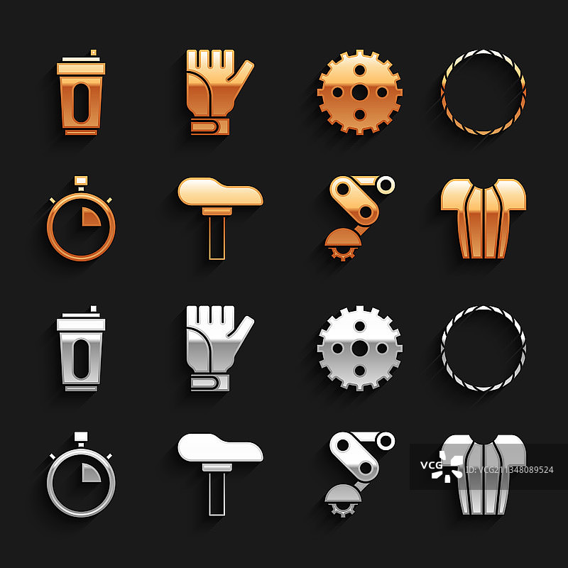 自行车车座、车轮和骑行T恤套装图片素材