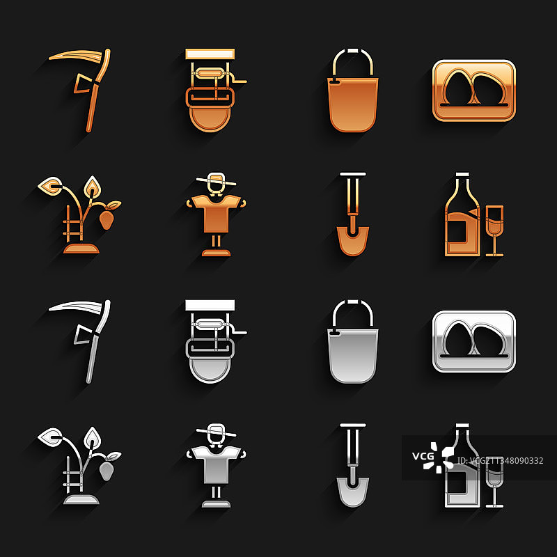 稻草人鸡鸡蛋葡萄酒瓶玻璃杯素材图片素材