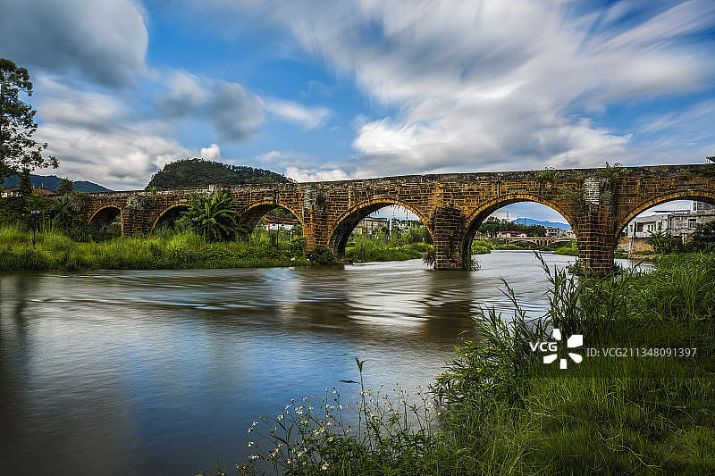 福建,龙岩市,武平县,中山古镇,永安桥图片素材
