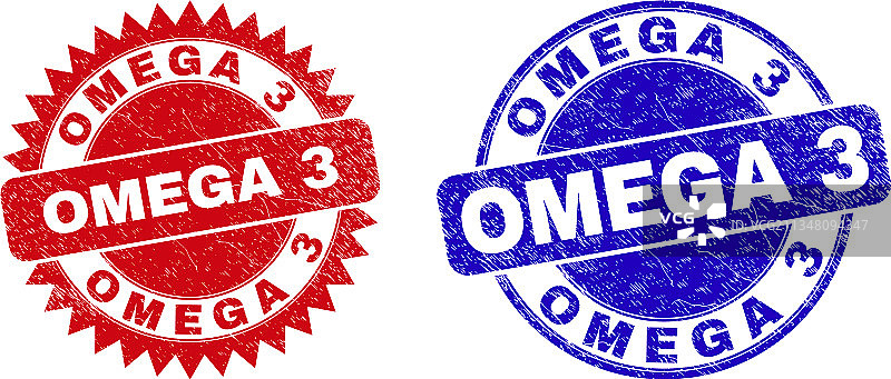 Omega 3圆形花结印章图片素材