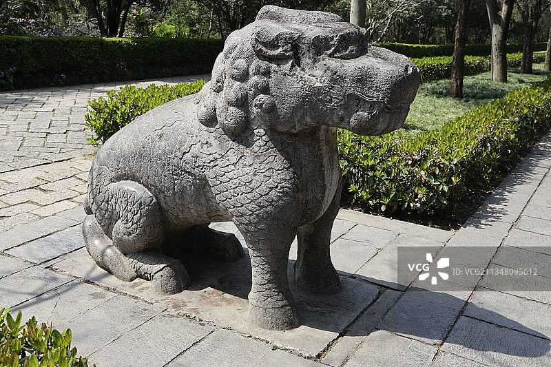 南京明孝陵神道神兽图片素材
