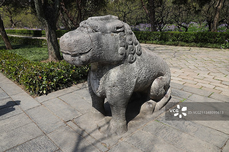 南京明孝陵神道神兽图片素材