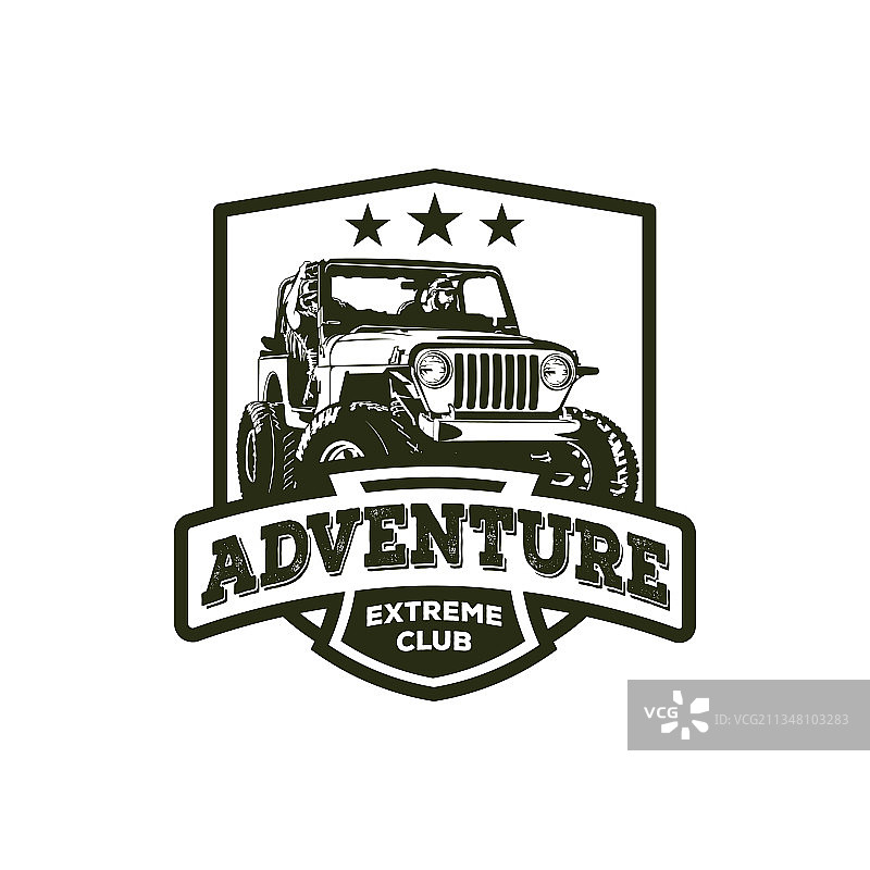 岩石汽车探险标志设计图片素材