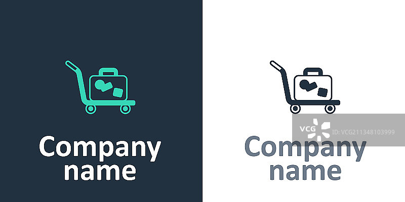 白色背景上的手推车行李箱标志图片素材