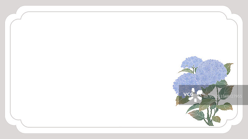 中国风淡雅绣球花边框背景图片素材