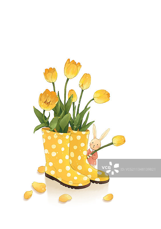 郁金香和兔子图片素材