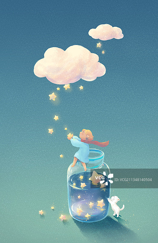 许愿的孩子图片素材