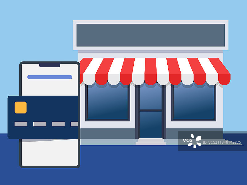 在线购物和支付图片素材