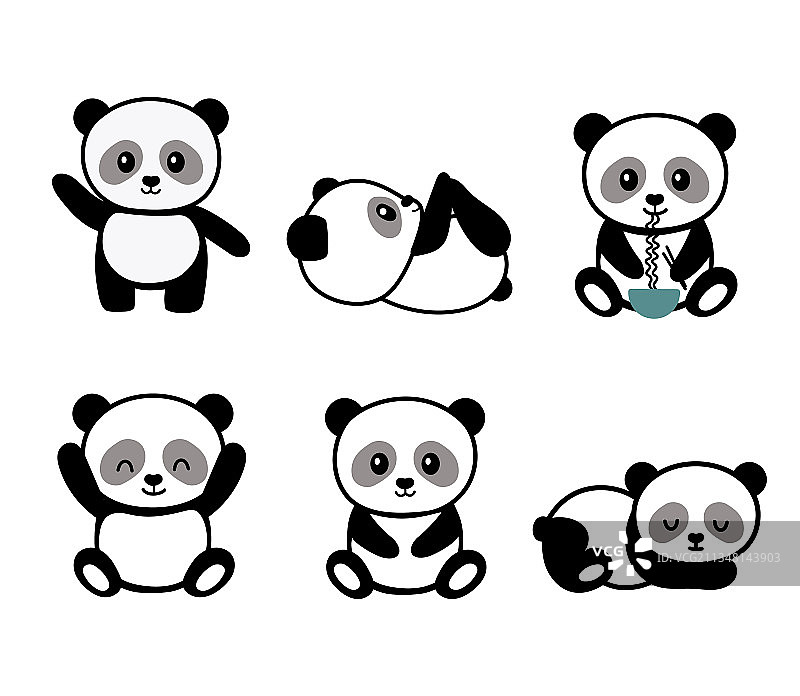 各种风格的可爱熊猫宝宝图片素材