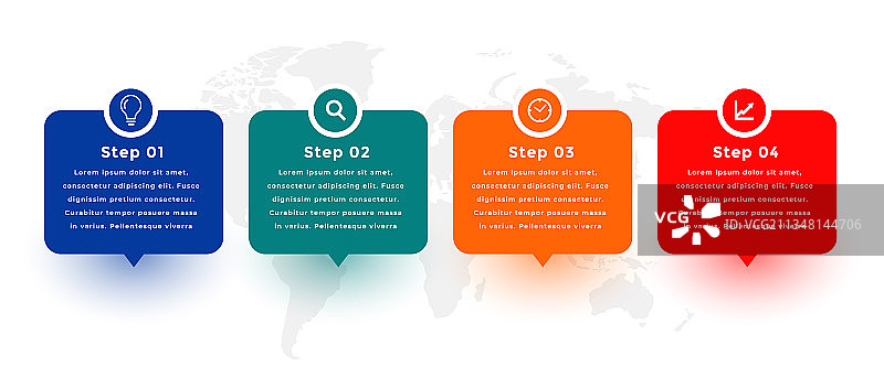 四个步骤的专业信息图设计图片素材