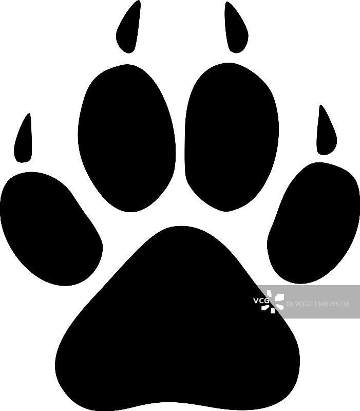 老虎脚印扁平图标符号图片素材