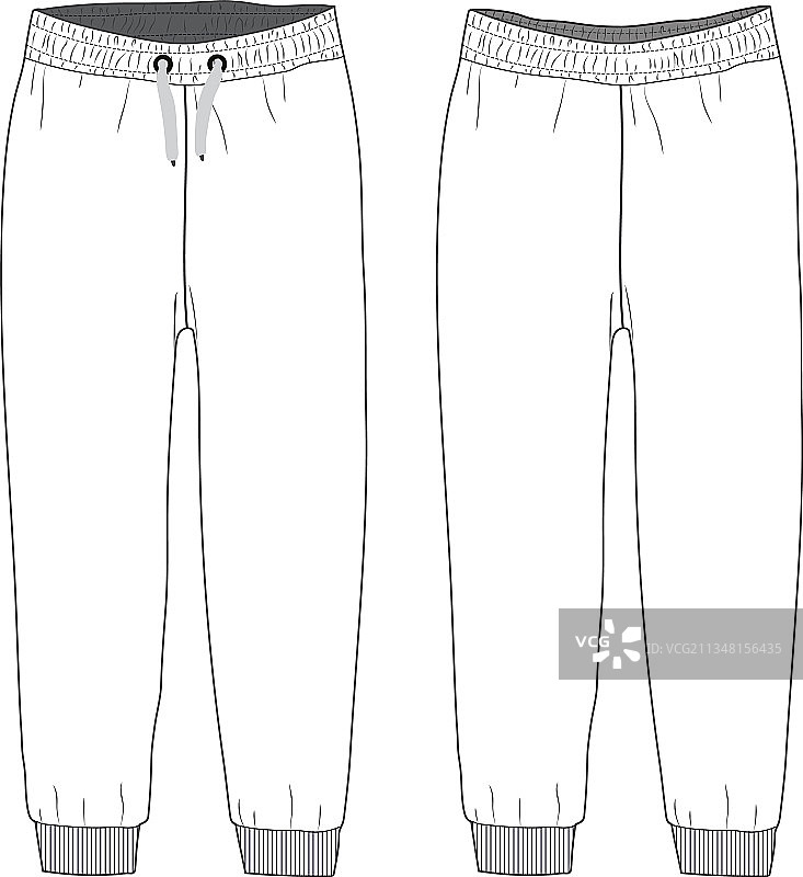 抓绒运动裤时尚效果图图片素材