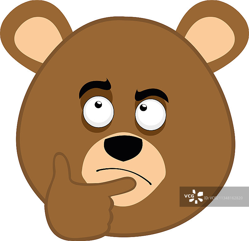 思考中的熊脸图片素材