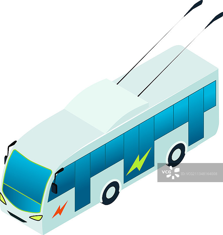 电动城市无轨电车构图图片素材