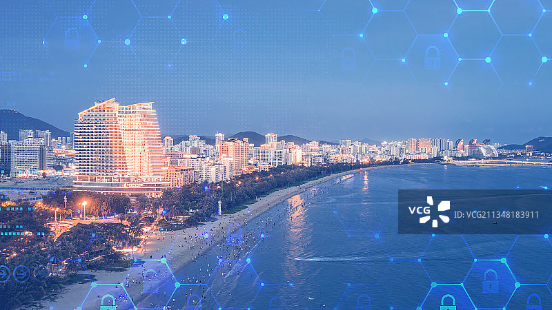 三亚市三亚湾科技展板图片素材