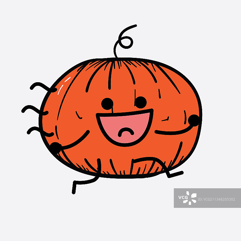 南瓜人物，可爱的脸和简单的身体图片素材