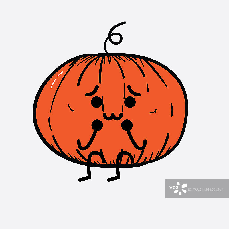 南瓜人物，可爱的脸和简单的身体图片素材