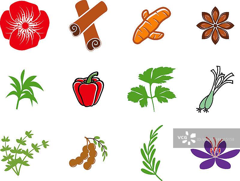 香料草药图标集设计模板图片素材