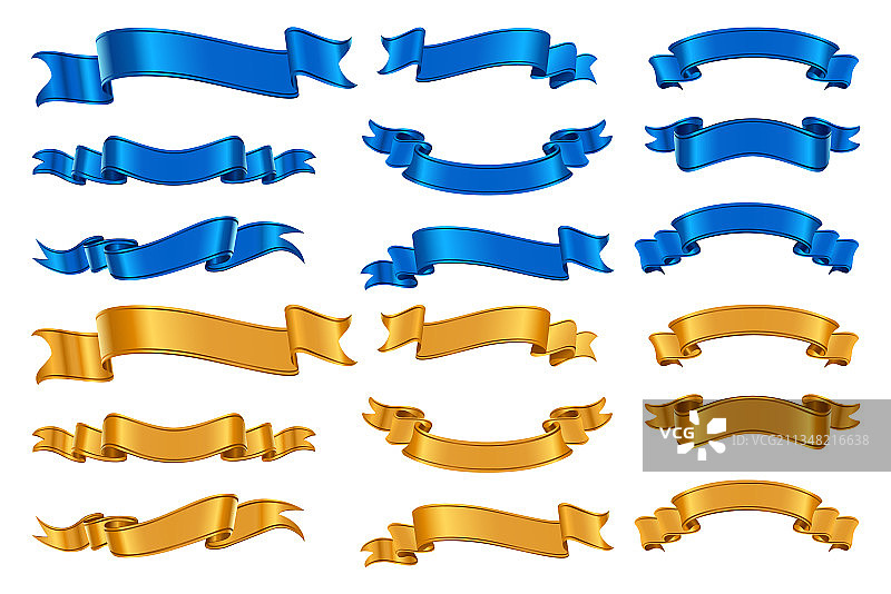 逼真丝带套装合集图片素材