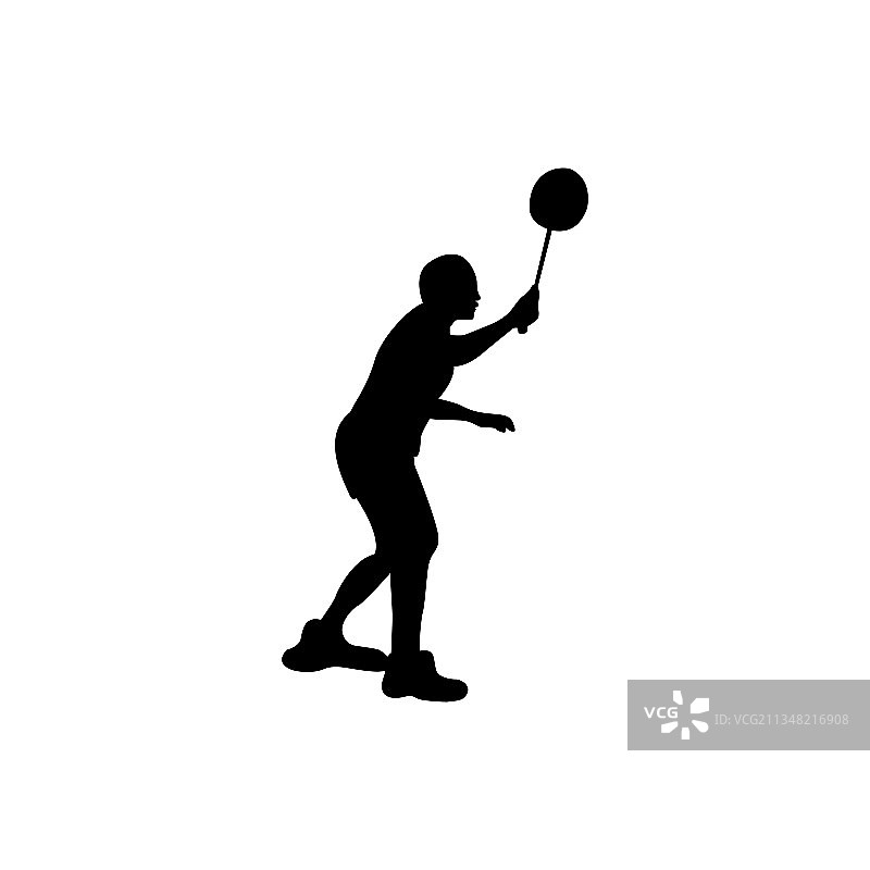 现代羽毛球运动剪影logo概念图片素材