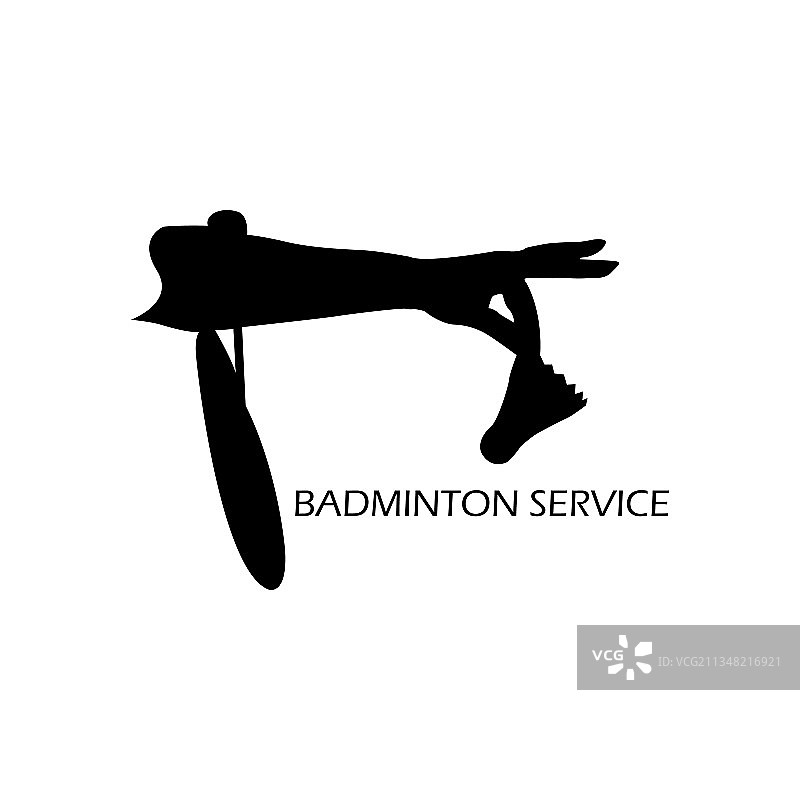 现代羽毛球运动服务剪影Logo图片素材