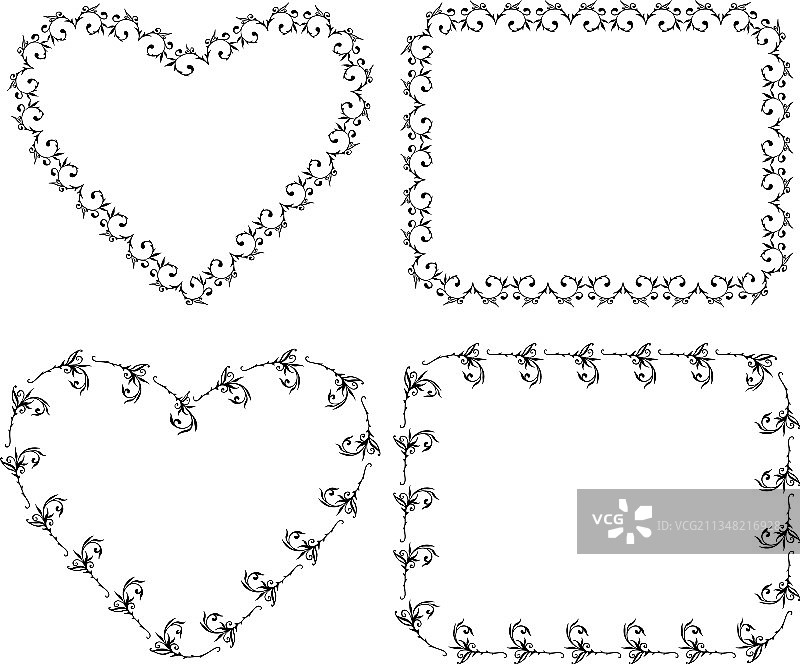 复古心形装饰框图片素材
