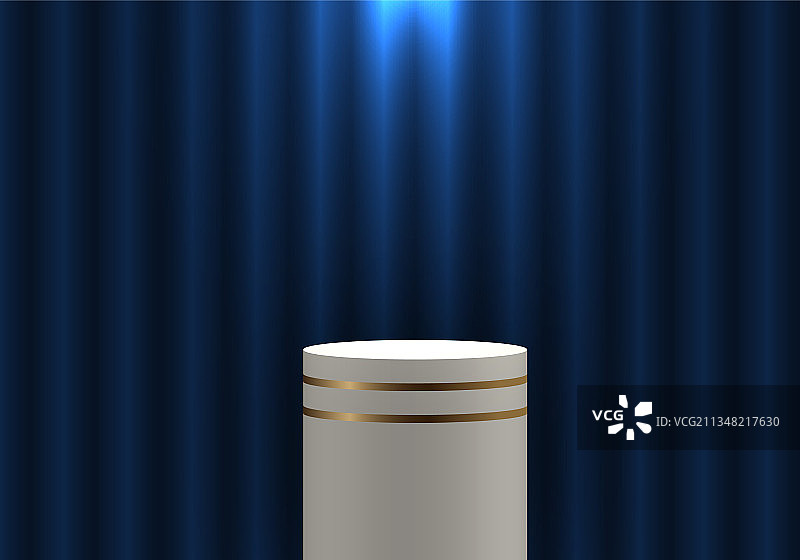 3D写实金白色圆柱底座图片素材
