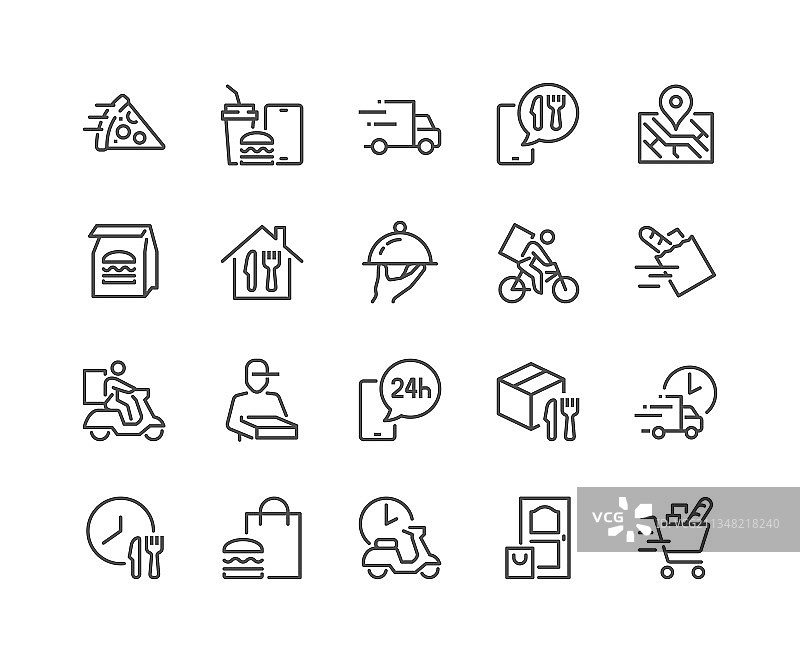 线条外卖图标图片素材