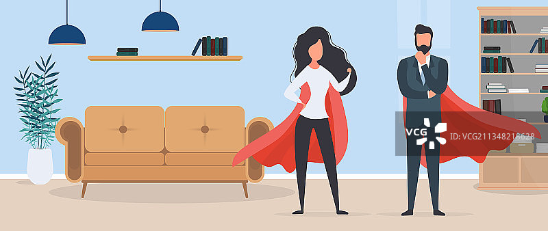 穿红色雨衣的女人和男人图片素材