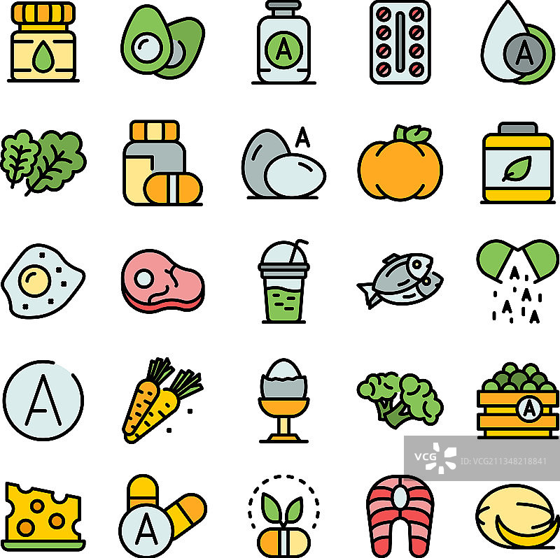 维生素A图标扁平化设计图片素材