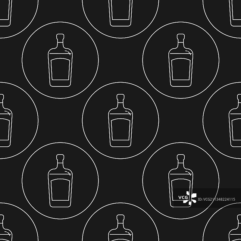 扁平风格的酒瓶无缝图案图片素材