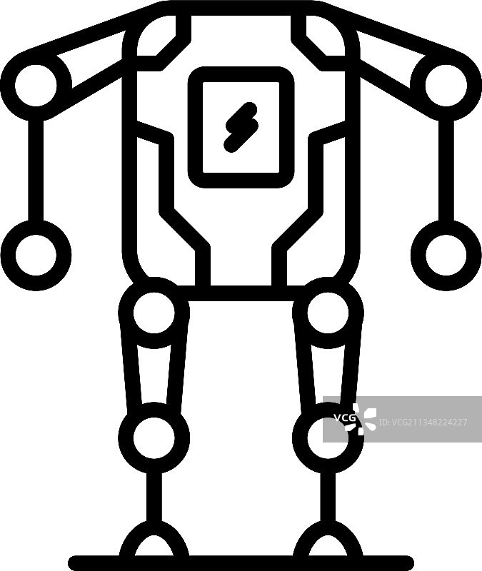 外骨骼机器人充电轮廓图标图片素材